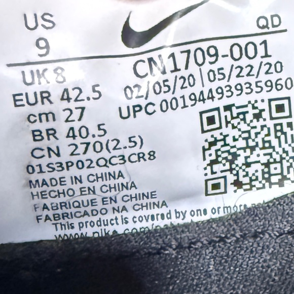 Nike React Presto Flyknit Multi Black Sneakers Size M9.5/W11 - Picture 8 of 11